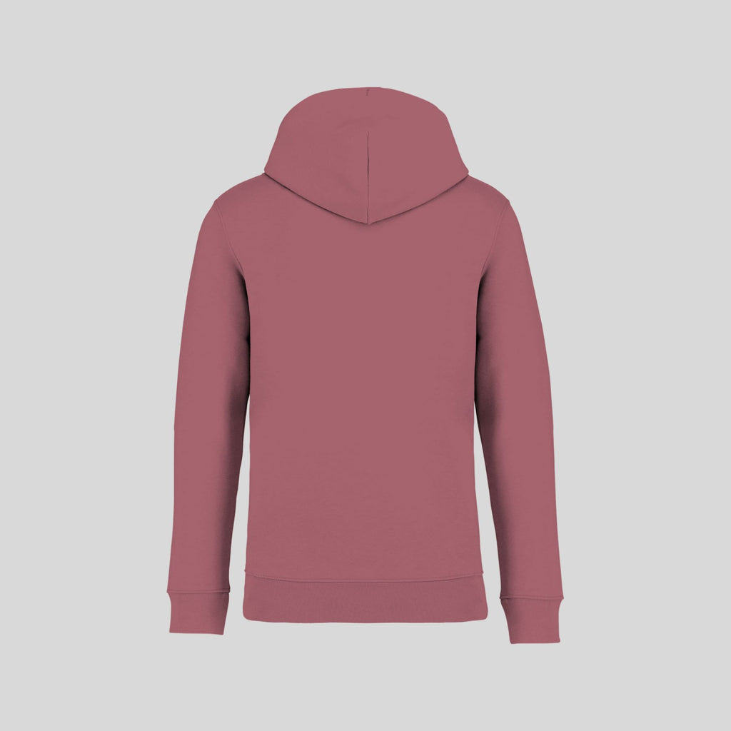 Rueckseite Buxtehoodie 'Buero' Kapuzenpullover aus Buxtehude in Farbe 'Berry'