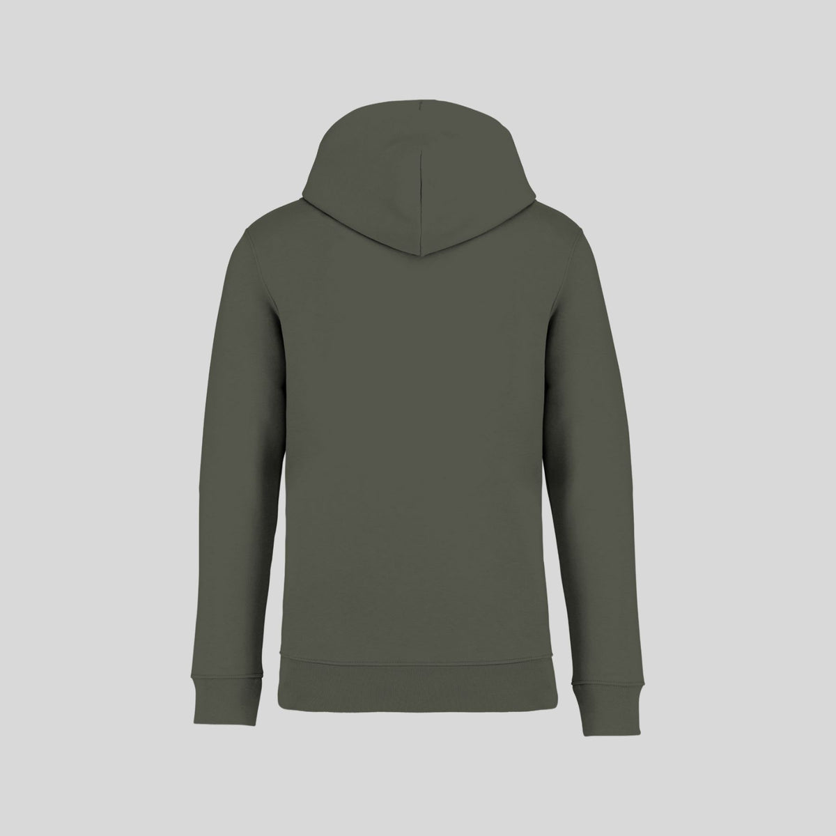 Rueckseite Kapuzenpullover Buxtehoodie 'Retro' aus Buxtehude in Farbe 'Khaki'