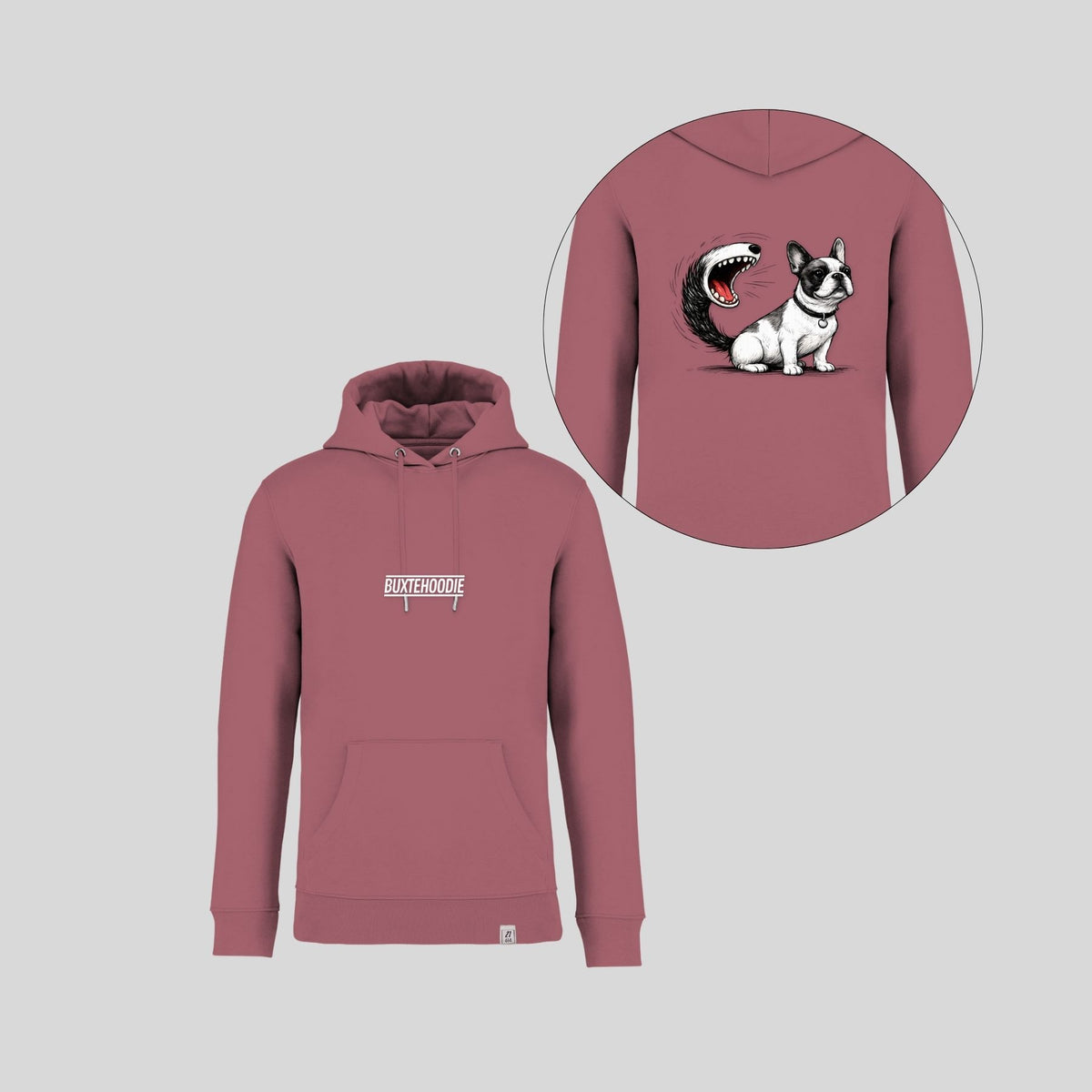 Buxtehoodie 'Schwanzbella' Kapuzenpullover aus Buxtehude in Farbe 'Berry'
